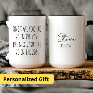 TAZA UN DÍA TIENES 20 EN LOS 70 AL SIGUIENTE TIENES 70