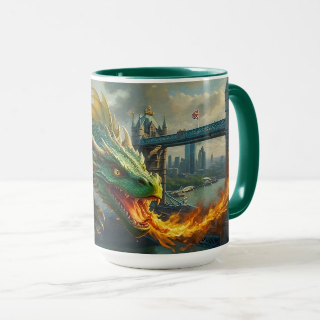 Taza Un dragón galés verde aterroriza a Londres (Anverso derecho)