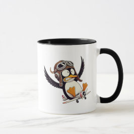 Taza Un drôle de pingouin pilote.