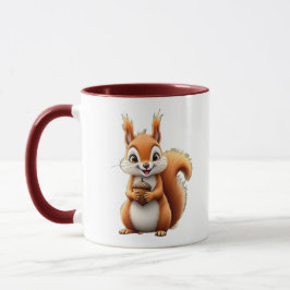 Taza Un écureuil mignon et joyeux.