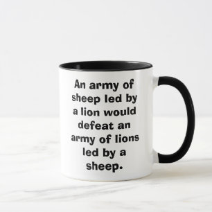Taza Un ejército de ovejas llevadas por un león