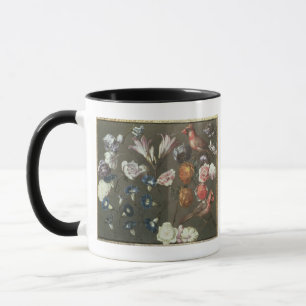 Taza Un estudio de los Peonies, la enredadera, los