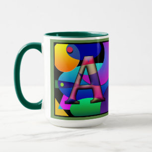 Taza Un F monogramado, café de cola inicial