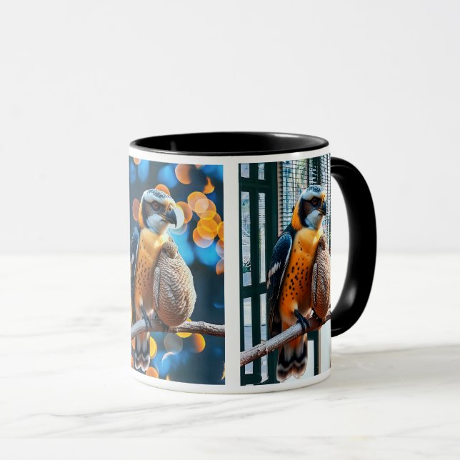 Taza Un faucon descendant des rapaces fixe l'horizon. (Anverso derecho)