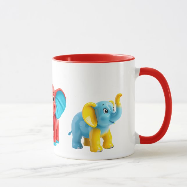 Taza Un festivale d'éléphant colorés super mignons. (Derecha)
