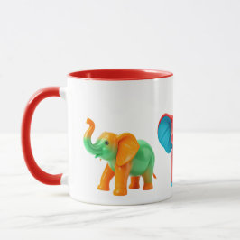 Taza Un festivale d'éléphant colorés super mignons.