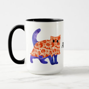 Taza Un gato azul lindo en disfraz de Halloween 2 Mug