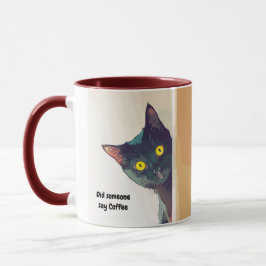 Taza Un gato curioso lindo y curioso ilustrado Mug