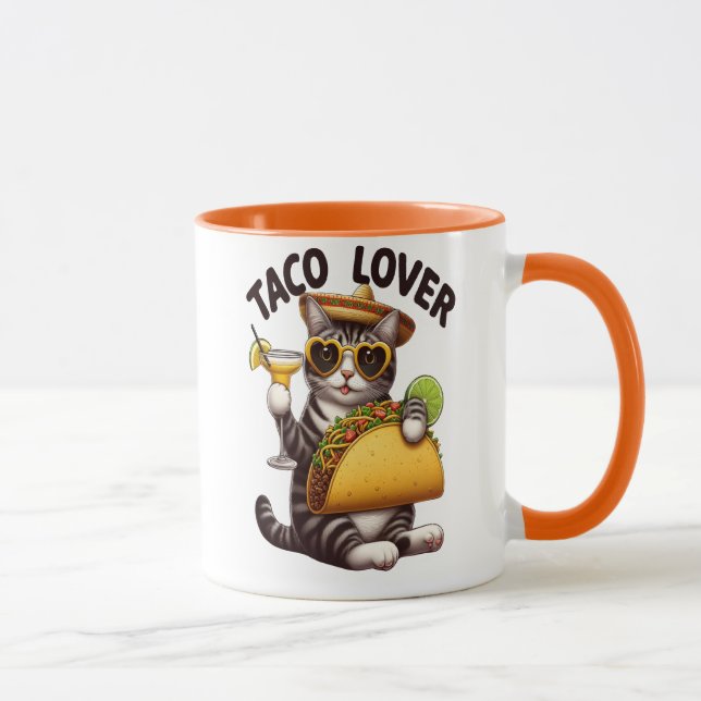 Taza Un gato de Guay disfrutando del taco el martes (Derecha)