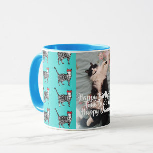 Taza Un gato de Tuxedo divertido baile cumpleaños barba