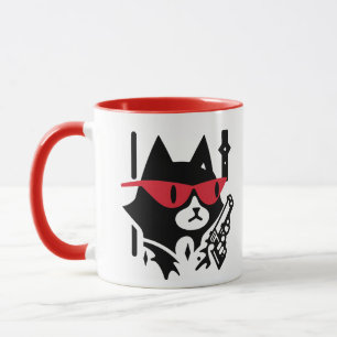 Taza Un gato lindo con una pistola
