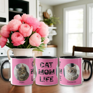 Taza Un gato lindo, mamá, Personalizado de la vida, fot