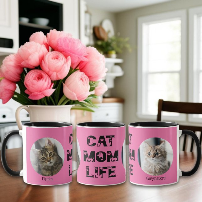 Taza Un gato lindo, mamá, Personalizado de la vida, fot (Subido por el creador)