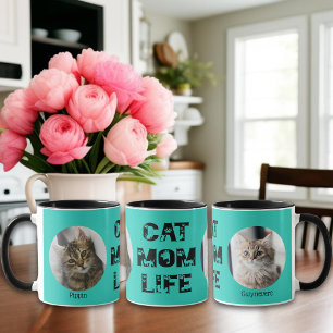 Taza Un gato lindo, mamá, Personalizado de la vida, fot