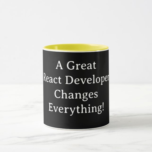 Taza Un Gran Desarrollador de React Cambia Todo – React (Centro)