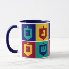Taza ¡Un Gran Milagro Ocurrió Ahí! Hanukkah Dreidel