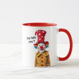 Taza Un gran payaso multicolor con una gran nariz roja.