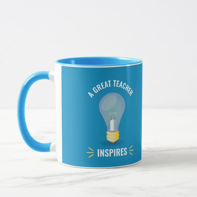 Taza Un gran profesor inspira motivación de bombilla li (Izquierda)