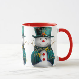 Taza Un hombre de nieve malhumorado en Navidades de ter