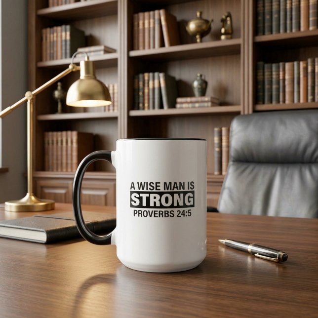 Taza "Un hombre sabio es fuerte"  (Subido por el creador)
