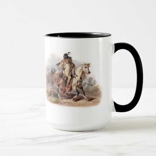 Taza Un indio del Blackfoot en a caballo (Derecha)