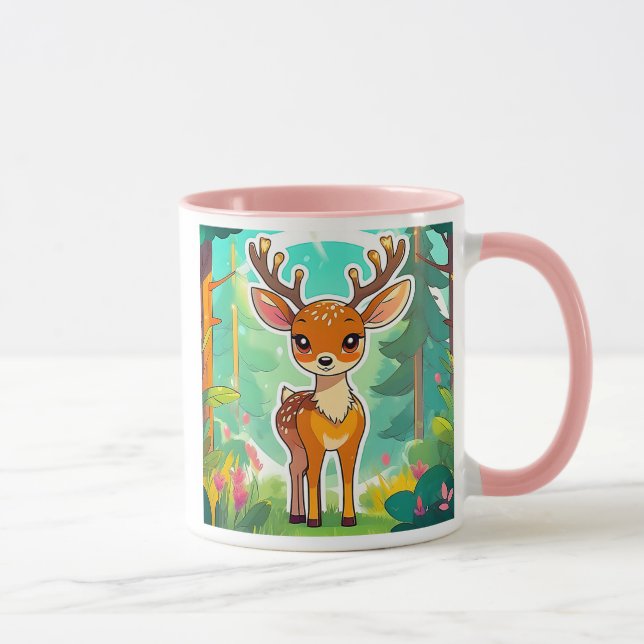 Taza Un jeune cerf tout mignon te regarde. (Derecha)