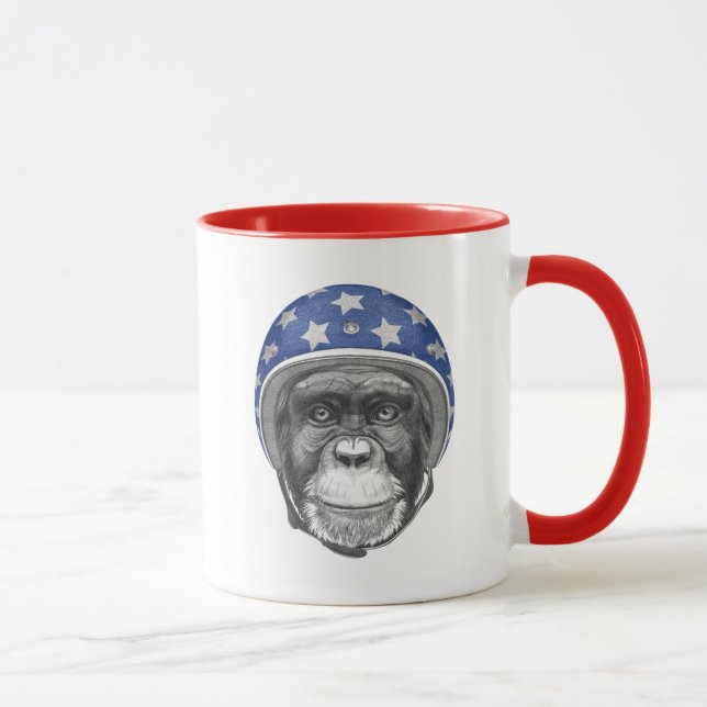 Taza Un jinete de la motocicleta del chimpancé (Derecha)