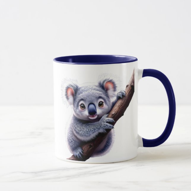 Taza Un koala mignon accroché à une branche. (Derecha)