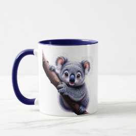 Taza Un koala mignon accroché à une branche.