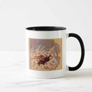 Taza Un león que ataca y que mata a una Bull