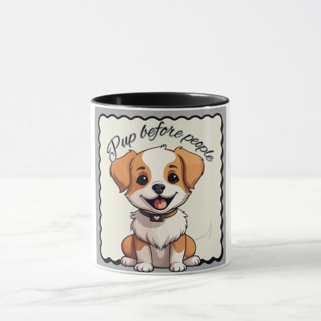 Taza Un lindo café de diseño de cachorro (Centro)