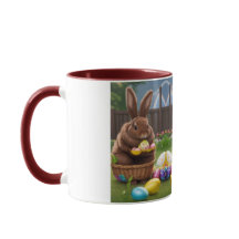 Un lindo manojo de conejitos de Pascua en una cana