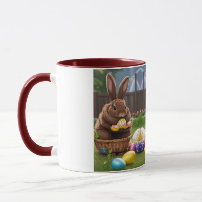 Taza Un lindo manojo de conejitos de Pascua en una cana (Izquierda)