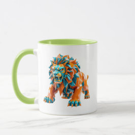 Taza Un lion féroce sur le point d'attaquer.