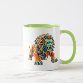 Taza Un lion féroce sur le point d'attaquer.