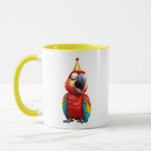 Taza Un loro que parece un payaso.