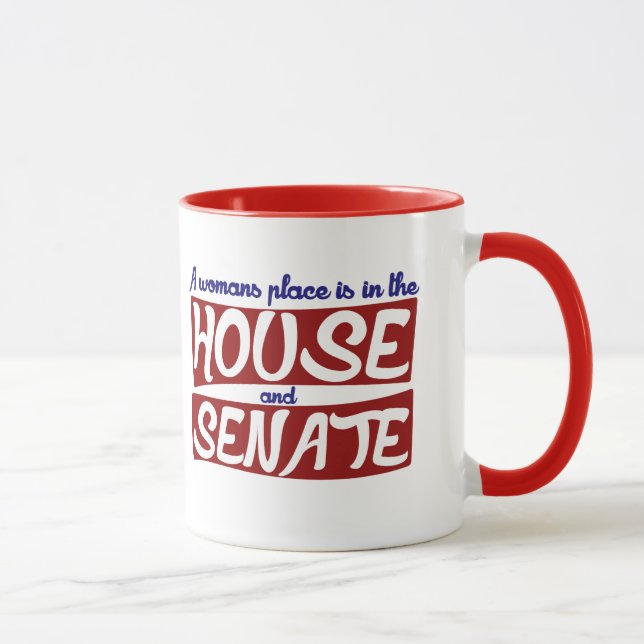 Taza Un lugar para las mujeres está en la casa y el Sen (Derecha)