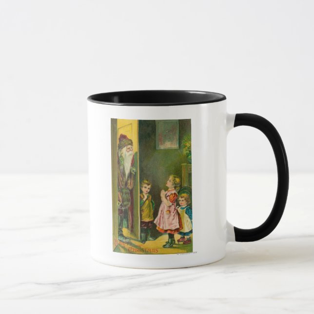 Taza Un Navidad feliz que los niños dejan entrar a Sant (Derecha)