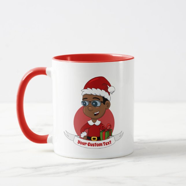 Taza Un niño afroamericano adorable con gafas (Izquierda)