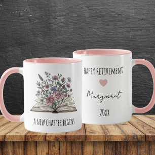 Taza Un nuevo capítulo comienza la jubilación floral Pe