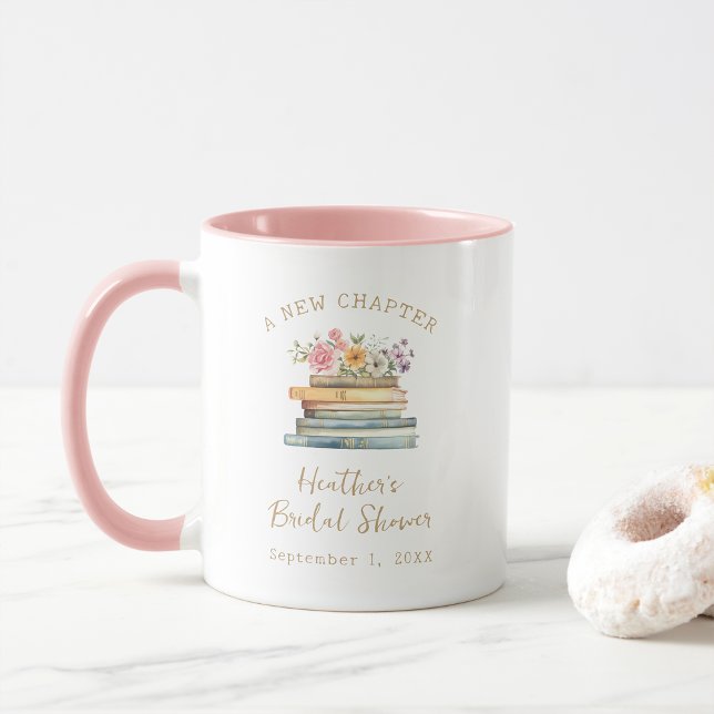 Taza Un nuevo capítulo de libros: Ducha de novias (A New Chapter Wildfloweer Books Bridal Shower Mug by Painted Paperie
)