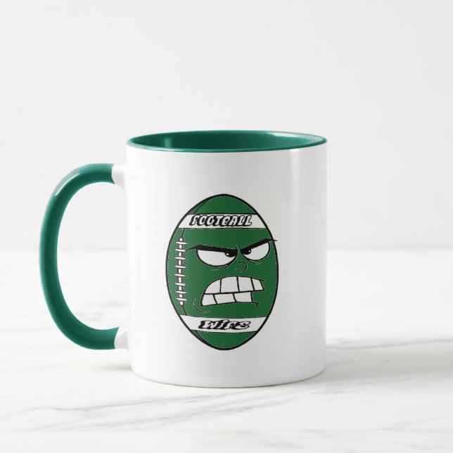 Taza Un oscuro abrazo verde de fútbol para tu esposa (Izquierda)