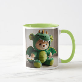 Taza  Un ours en peluche déguisé en dragon.