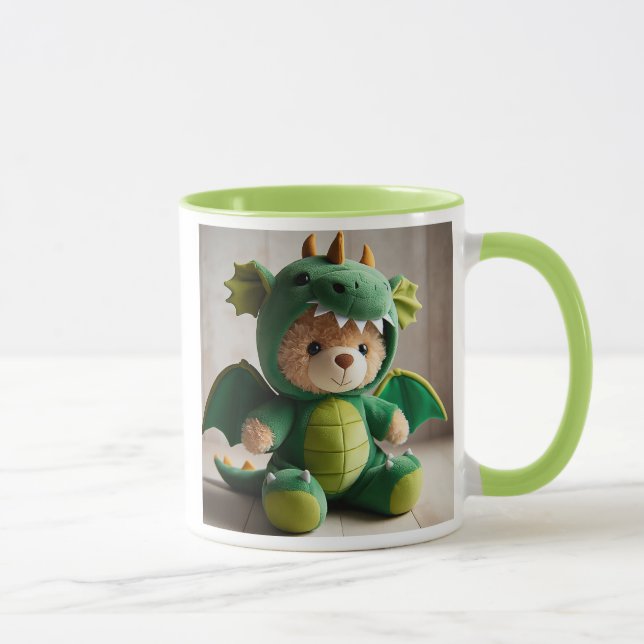 Taza  Un ours en peluche déguisé en dragon. (Derecha)