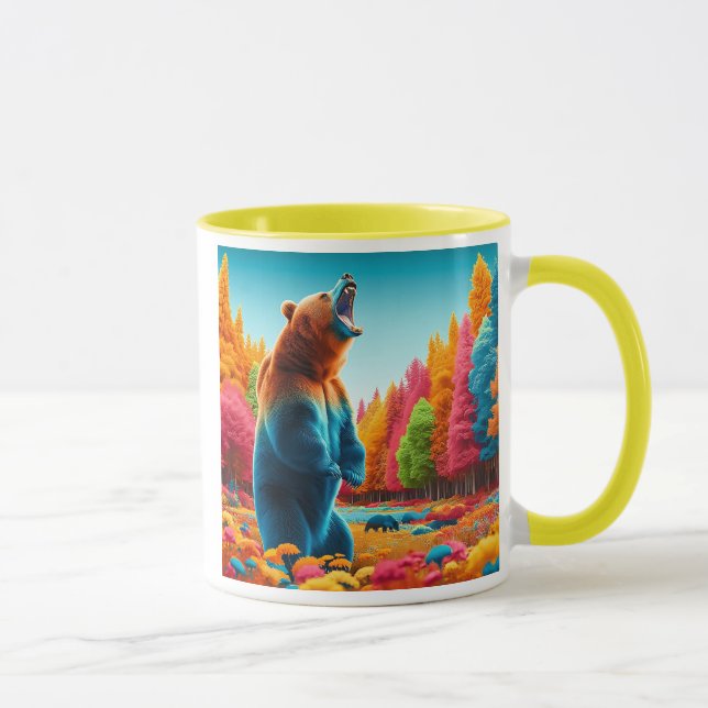 Taza Un ours imposant, dressé sur ses pattes arrière. (Derecha)