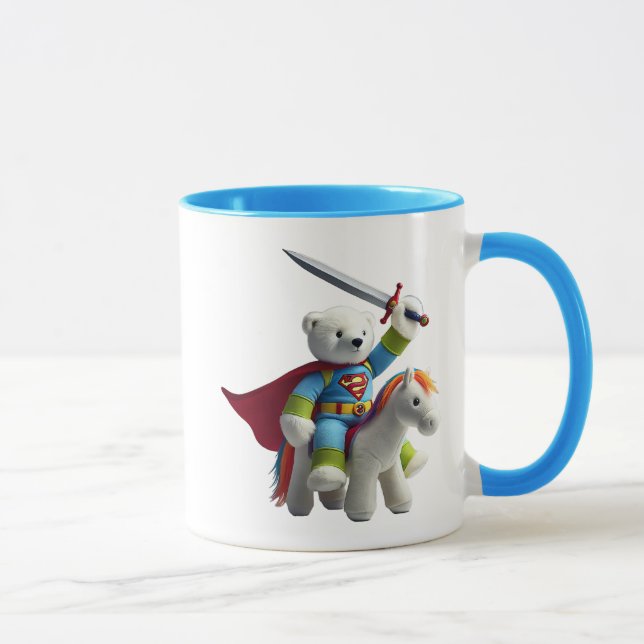 Taza Un ourson super-héros en plein vol. (Derecha)