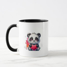 Taza Un panda lindo abrazando el corazón