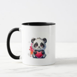 Taza Un panda lindo abrazando el corazón