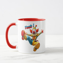 Taza Un payaso muy divertido en el escenario.