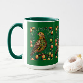 Taza Un Perdiz En Un Estilo De Plantilla Recortada